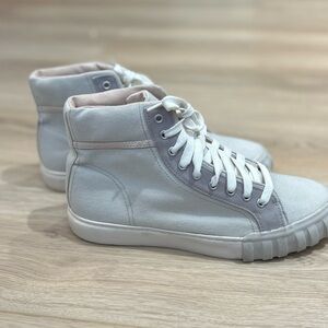 MNG “Mango” Gray High-Top Canvas Sneakers Size 41